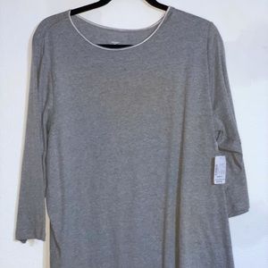 Gray 2X - Christopher & Banks 3/4 Sleeve Top NWT